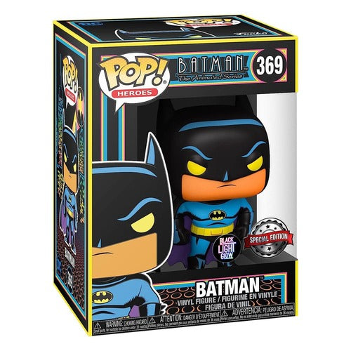 DC Comics POP! Heroes Vinyl Figur Batman(Black Light) 9 cm