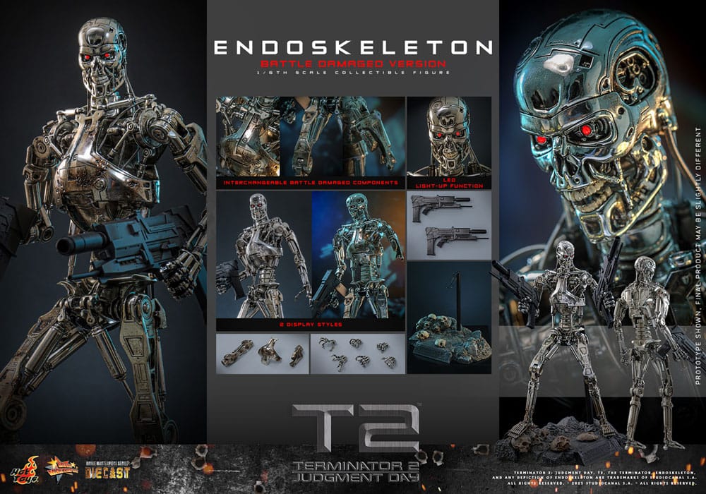 Terminator 2 : Le Jugement dernier figurine Movie Masterpiece Die-cast 1/6 Endoskeleton(Battle Damaged Version) 31 cm
