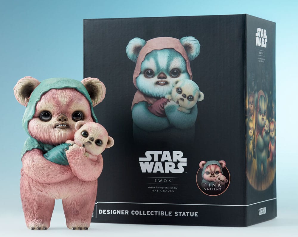 Star Wars statuette designer Ewok by Mab Graves Pink Variant 18 cm