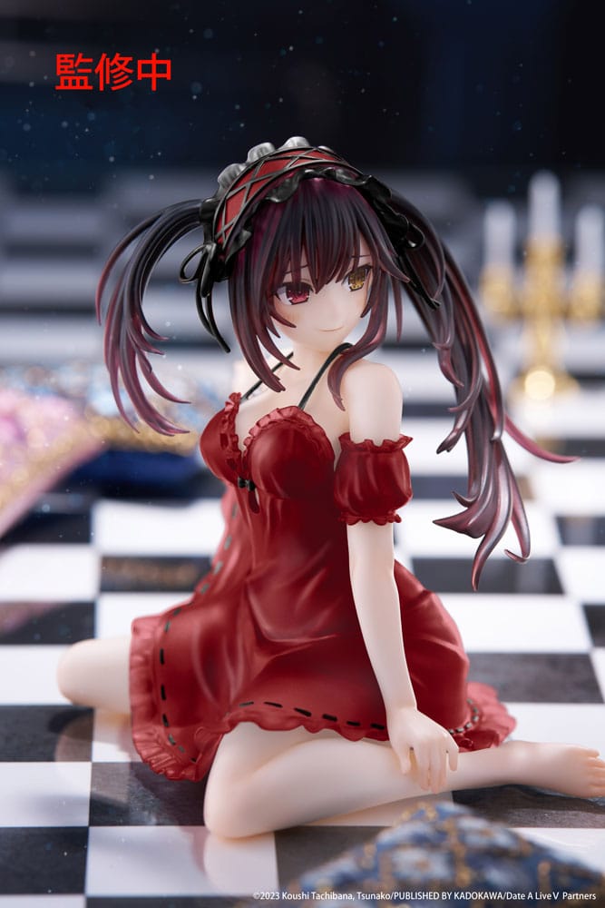 Date A Live V statuette PVC Desktop Cute Figure Kurumi Tokisaki Nightwear Ver. Renewal 13 cm