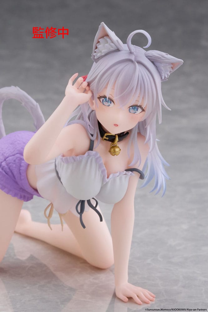 Alya Sometimes Hides Her Feelings in Russian statuette PVC Desktop Cute Figure Alya Cat Ear Roomwear Ver. 13 cm