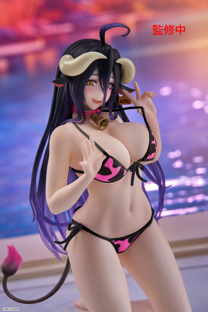 Overlord statuette PVC Desktop Cute Figure Albedo Cow-Print Swimsuit Ver. Renewal 13 cm