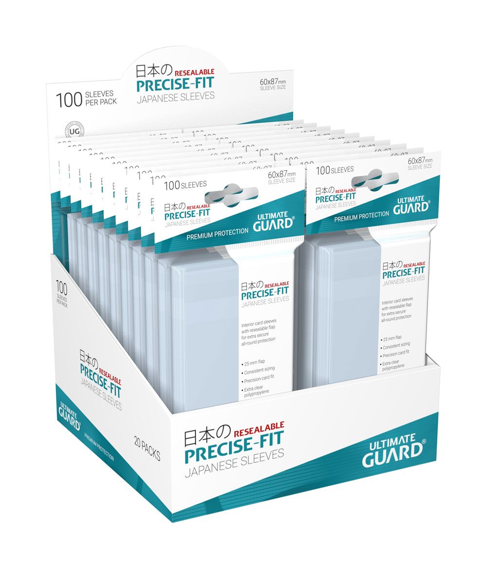 Ultimate Guard 100 pochettes refermables Precise-Fit Sleeves format japonais Transparent
