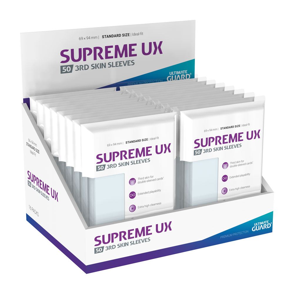 Ultimate Guard 50 pochettes Supreme UX 3rd Skin Sleeves taille standard Transparent