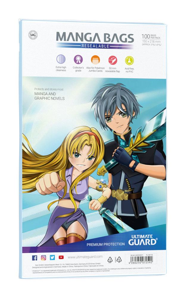 Ultimate Guard 100 pochettes Mangas refermables