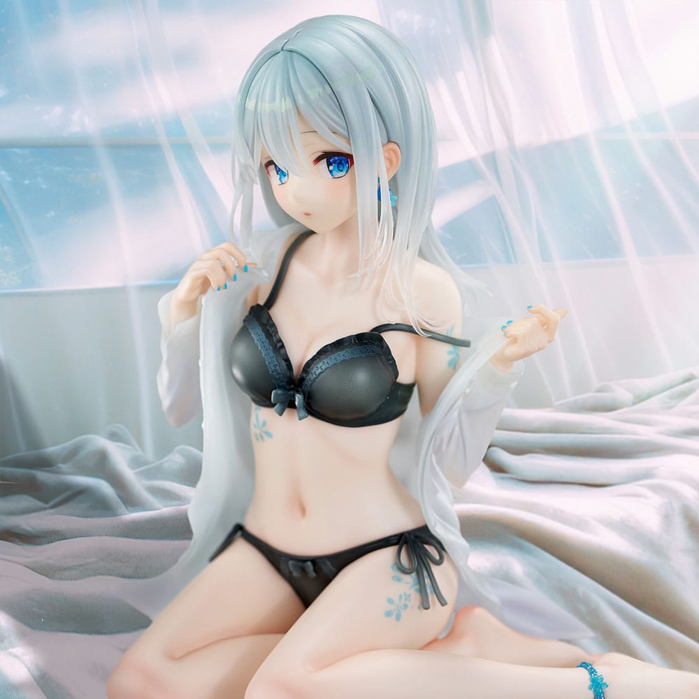 Original Character statuette PVC 1/7 Silver-Haired Girl Sky Blue Morning Special Outfit Ver. by Fuumi Illustration 16 cm