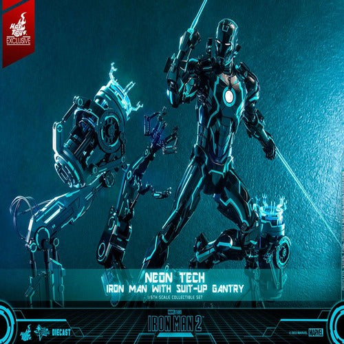 Iron Man 2 figurine 1/6 Neon Tech Iron Man with Suit-Up Gantry 32 cm