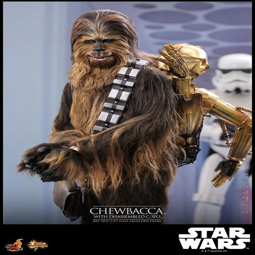 Star Wars Episode V figurine Movie Masterpiece 1/6 Chewbacca with Disassembled C-3PO 36 cm