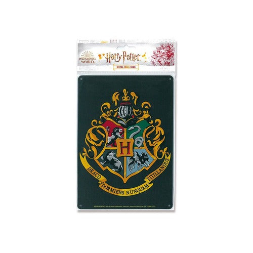 Harry Potter panneau métal Hogwarts Logo 15 x 21 cm