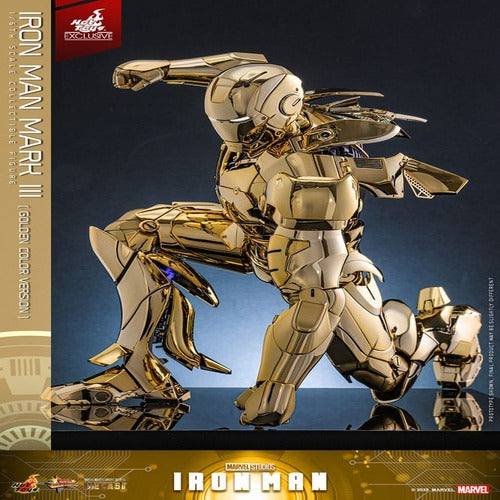 Iron Man figurine Movie Masterpiece Diecast 1/6 Iron Man Mark III (Gold Color Version)  Hot Toys Exclusive 33 cm