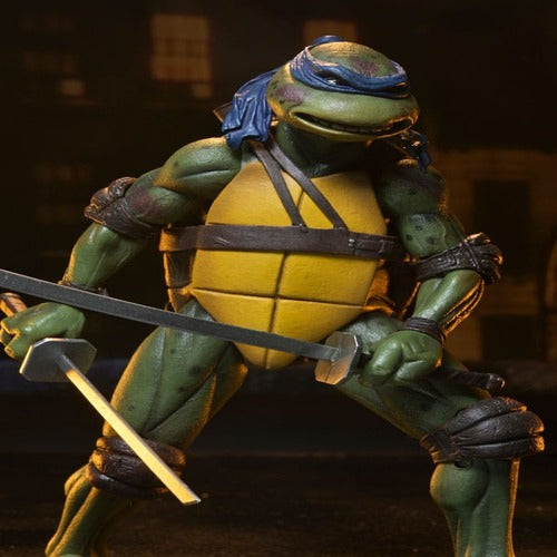 Tortues Ninja (1990 Movie) figurine Roof Top Battle Shredder vs Leo 18 cm