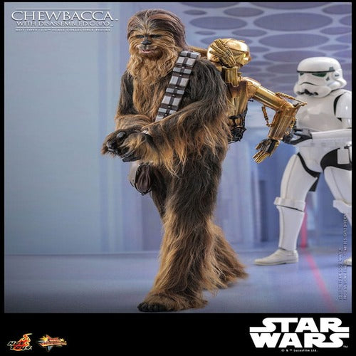 Star Wars Episode V figurine Movie Masterpiece 1/6 Chewbacca with Disassembled C-3PO 36 cm