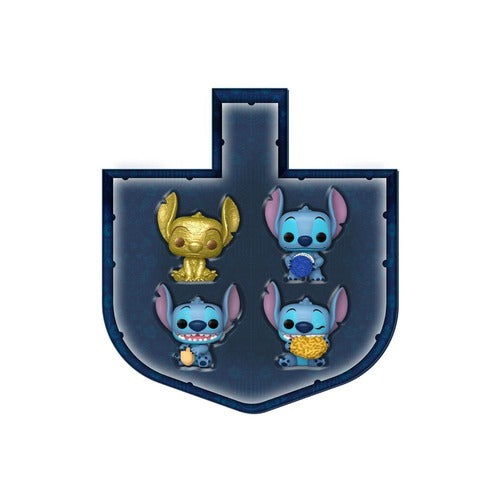 Stitch Holiday 2024 pack 4 figurine  Pocket POP! Vinyl Dreidel Box 4 cm