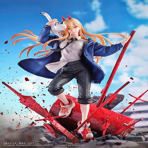 Chainsaw Man statuette 1/7 1/7 Power & Meowy 28 cm