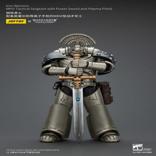 Warhammer The Horus Heresy figurine 1/18 lron Warriors MKVI Tactical Sergeant with Power Sword and Plasma Pistol 12 cm