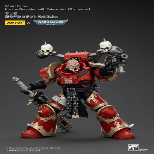 Warhammer 40k figurine 1/18 World Eaters Khorne Berzerker with Eviscerator Chainsword 13 cm