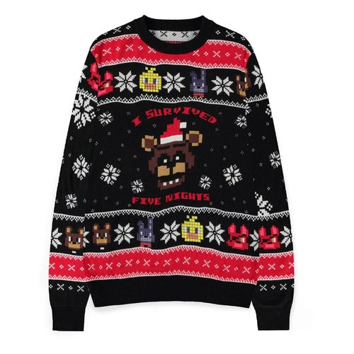 Five Nights at Freddy's Sweater Survived Five Nights (Christmas Jumper) (L)