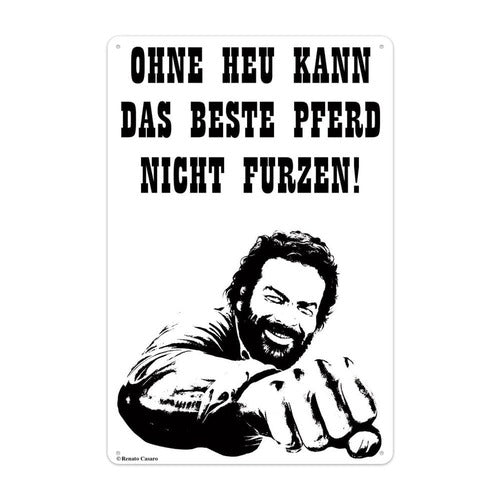 Bud Spencer panneau métal Pferd Faust 20 x 30 cm