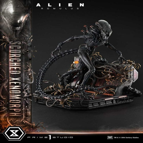 Alien: Romulus statuette Museum Masterline XL 1/3 Scorched Xenomorph Deluxe Bonus Version 98 cm