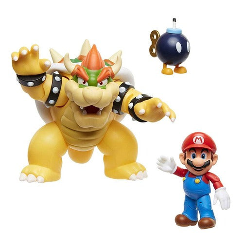 World of Nintendo pack 3 figurines Mario vs. Bowser Lava Battle 6-15 cm