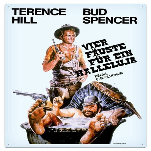 Bud Spencer & Terence Hill Blechschild Vier Fäuste für ein Halleluja 30 x 40 cm