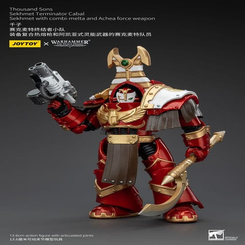 Warhammer The Horus Heresy figurine 1/18 Thousand Sons Sekhmet Terminator Cabal Sekhmet with Combi-Melta and Achea Force Weapon 14 cm