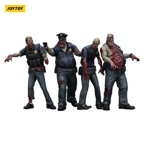 Zombie pack 4 figurines Dark Source Police (Male) 8 cm