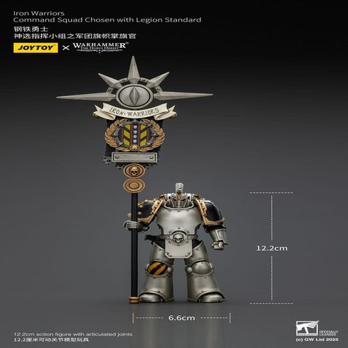 Warhammer The Horus Heresy figurine 1/18 lron Warriors Command Squad Chosen with Legion Standard 12 cm