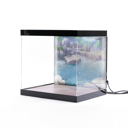 Azur Lane présentoir vitrine acrylique avec éclairage pour figurine Kashino Hot Springs Relaxation