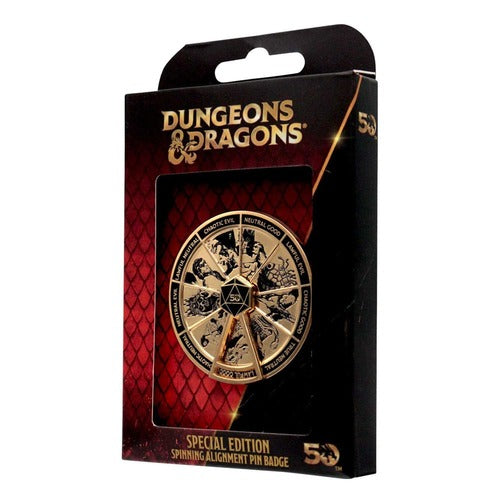 Dungeons & Dragons Ansteck-Pin Alignment Spinner Gold Coloured Limited Edition