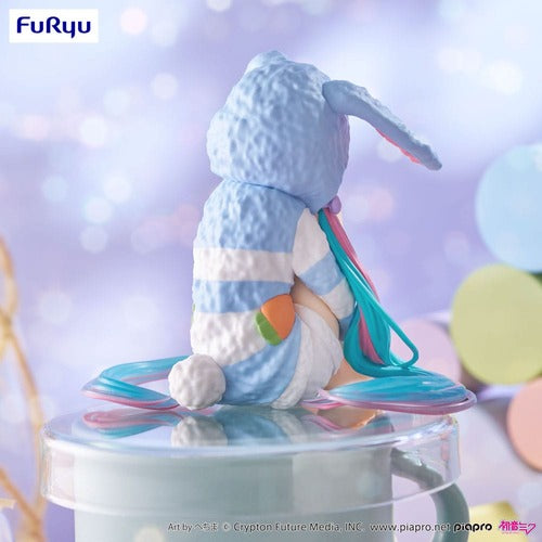 Hatsune Miku statuette PVC Noodle Stopper Hatsune Miku Rabbit Ear Hood Pajama Blue Color Ver. 14 cm