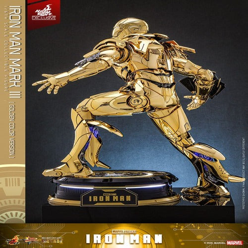 Iron Man figurine Movie Masterpiece Diecast 1/6 Iron Man Mark III (Gold Color Version)  Hot Toys Exclusive 33 cm