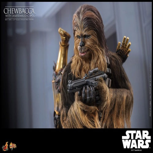 Star Wars Episode V figurine Movie Masterpiece 1/6 Chewbacca with Disassembled C-3PO 36 cm