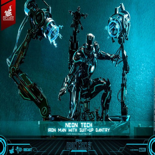 Iron Man 2 figurine 1/6 Neon Tech Iron Man with Suit-Up Gantry 32 cm