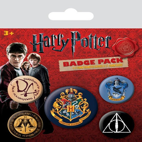 Harry Potter pack 5 badges Hogwarts
