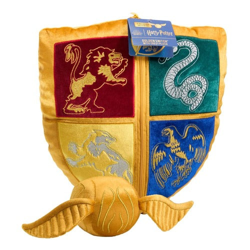 Harry Potter Kissen mit Plüschfigur Quidditch Wappen & Goldener Schnatz