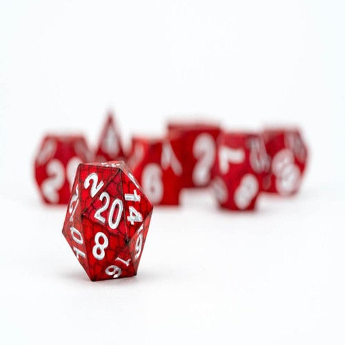 Dragon Storm Sharp Edge Silicone Würfel Set Red Dragon Scales (7)