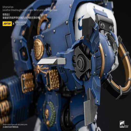 Warhammer The Horus Heresy figurine 1/18 Ultramarines Leviathan Dreadnought with Cyclonic Melta Lance And Siege Claws 29 cm