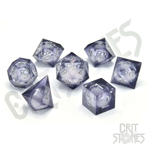 CritStones Liquid Core Würfel Set Orbital Tide (silver ink) (7)