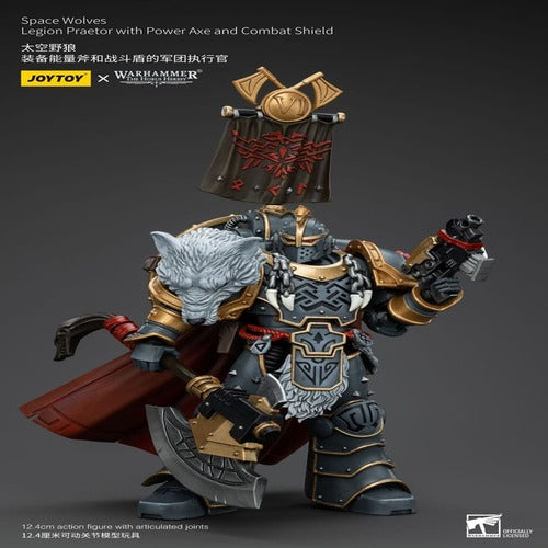 Warhammer The Horus Heresy figurine 1/18 Space Wolves Legion Praetor with Power Axe and Combat Shield 12 cm
