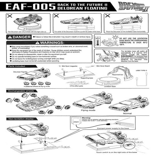 Back to the Future Statuette Egg Attack Floating Back to the Future II DeLorean Deluxe Version heo EU Exclusive 20 cm