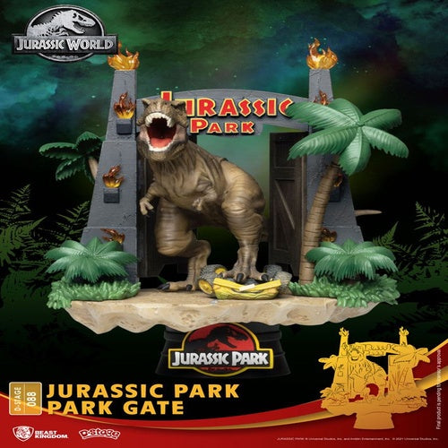 Jurassic Park D-Stage PVC Diorama Park Gate 15 cm reproduktion