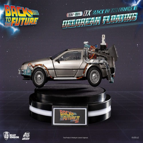 Back to the Future Statuette Egg Attack Floating Back to the Future II DeLorean Deluxe Version heo EU Exclusive 20 cm