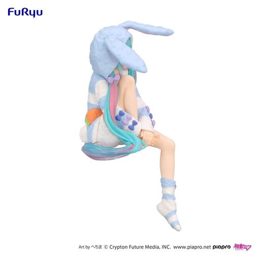 Hatsune Miku statuette PVC Noodle Stopper Hatsune Miku Rabbit Ear Hood Pajama Blue Color Ver. 14 cm