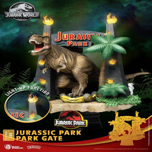 Jurassic Park D-Stage PVC Diorama Park Gate 15 cm reproduktion