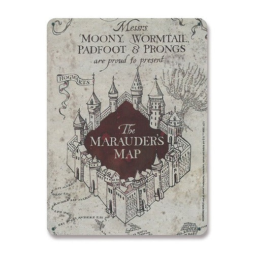 Harry Potter panneau métal Marauders Map 15 x 21 cm