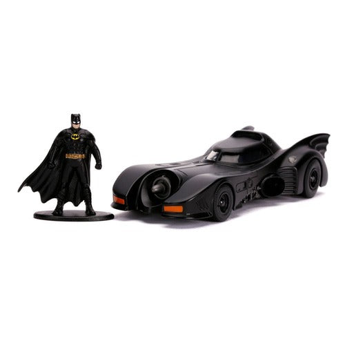 Batman 1989 1/32 Hollywood Rides 1989 Batmobile métal avec figurine