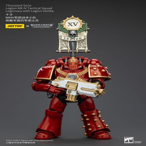Warhammer The Horus Heresy figurine 1/18 Thousand Sons Legion MK IV Tactical Squad Legionary with Legion Vexilla 12 cm