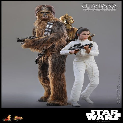 Star Wars Episode V figurine Movie Masterpiece 1/6 Chewbacca with Disassembled C-3PO 36 cm