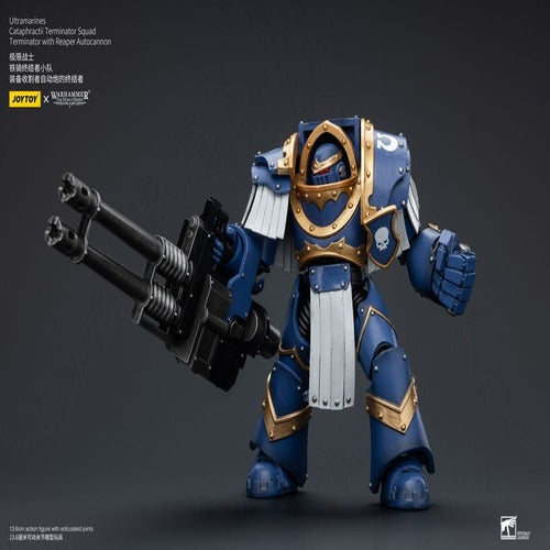 Warhammer The Horus Heresy figurine 1/18 Uitramarines Cataphractii Terminator Squad Terminator with Reaper Autocannon 14 cm